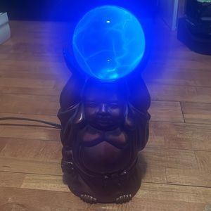 LumiSource Buddha Electra Plasma Lamp Blue Static Lamp 12"